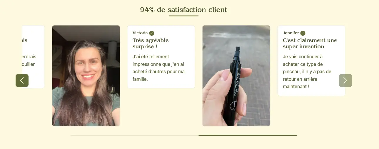 Customer review carousel